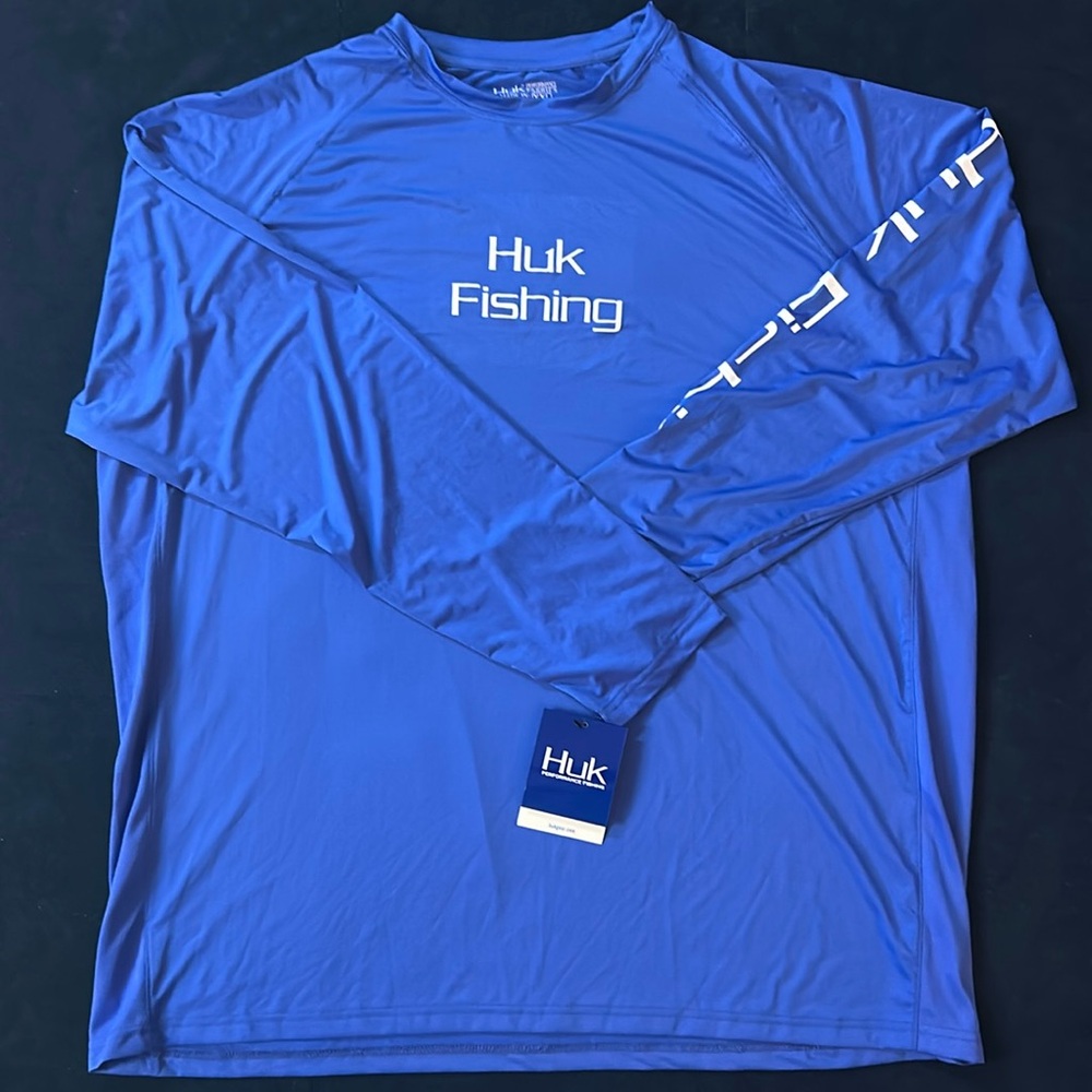 Huk Fishing Shirt Solid Blue